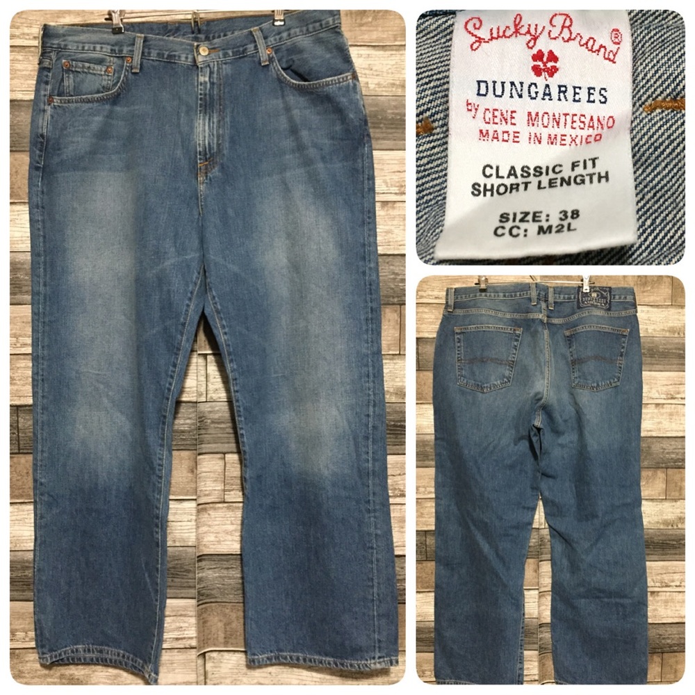 Lucky Brand Classic Fit Short Length Jeans Men’s 38x29 Light Wash Blue Denim